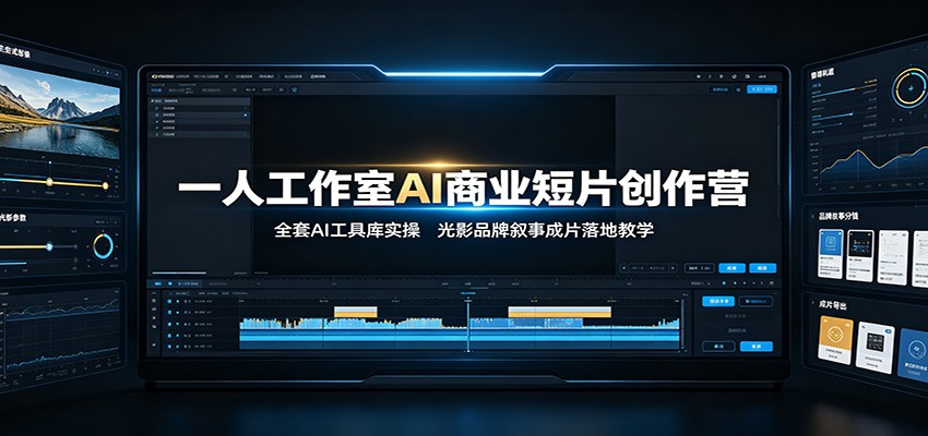 一人工作室AI商业短片创作营：全套AI工具库实操，光影品牌叙事成片落地教学-易创网