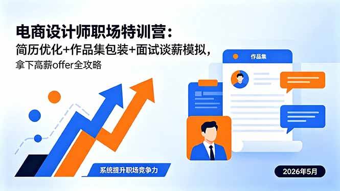（18544期）电商设计师职场特训营：简历优化+作品集包装+面试谈薪模拟，拿下高薪offer全攻略-易创网
