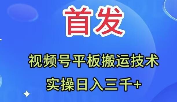 全网首发：视频号平板搬运技术，实操日入三千＋-云创网