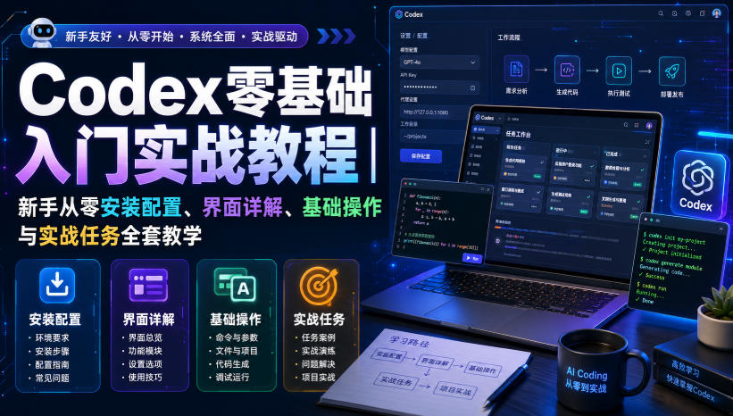 Codex零基础入门实战教程｜新手从零安装配置、界面详解、基础操作与实战任务全套教学-易创网