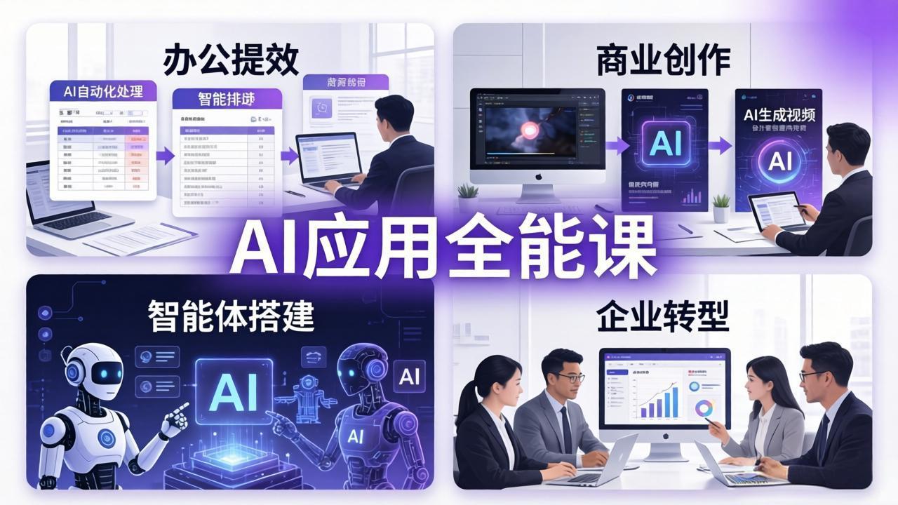 AIGC 应用全能课：办公提效、商业创作、智能体搭建、企业转型，一站式学会AI应用-易创网