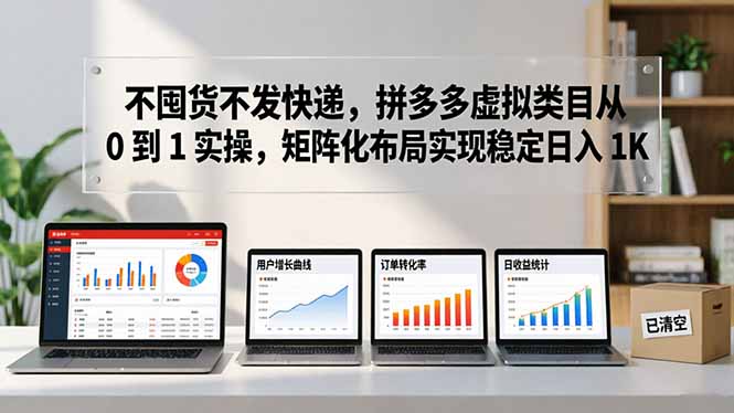 不囤货不发快递，拼多多虚拟类目从 0 到 1 实操，矩阵化布局实现稳定日入 1K-易创网