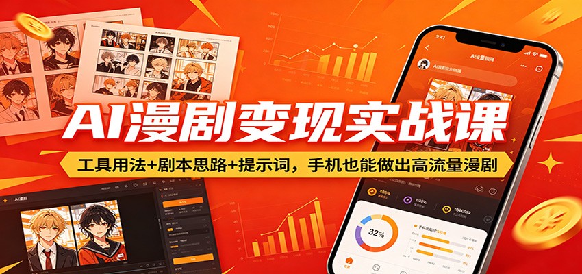 AI漫剧变现实战课：工具用法+剧本思路+提示词，手机也能做出高流量漫剧-易创网