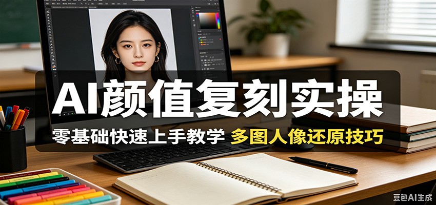 AI颜值复刻实操，零基础快速上手教学，多图人像还原技巧-易创网