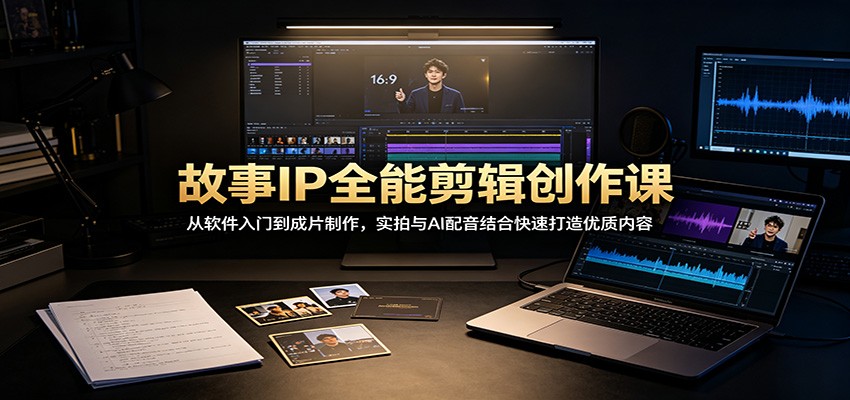 故事IP全能剪辑创作课：从软件入门到成片制作，实拍与AI配音结合快速打造优质内容-易创网