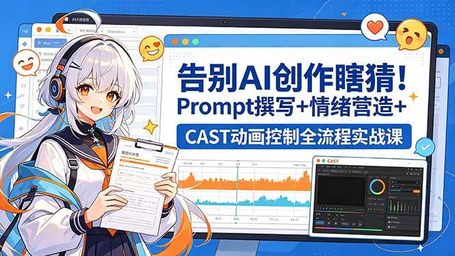 （18473期）告别AI创作瞎猜！Prompt撰写+情绪营造+CAST动画控制全流程实战课-易创网