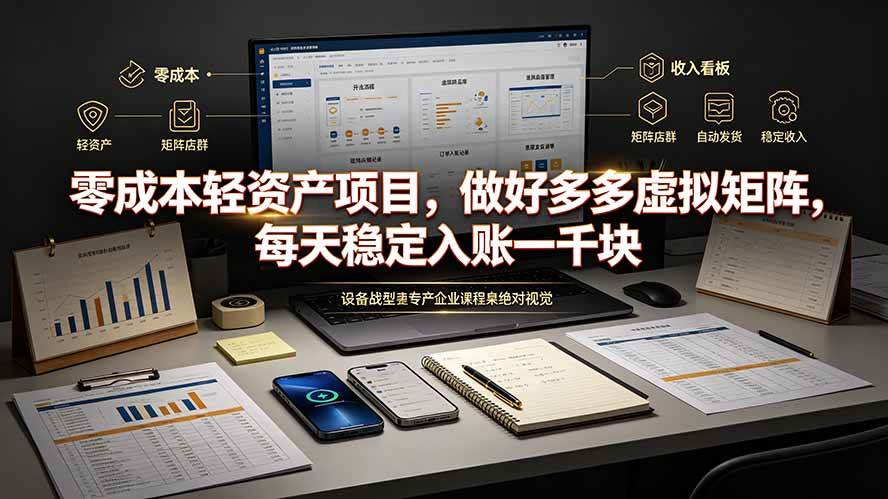 （19522期）零成本轻资产项目，做好多多虚拟矩阵，每天稳定入账一千块-易创网