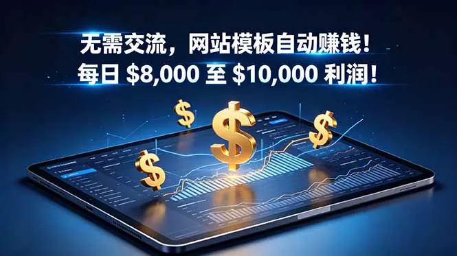无需交流，网站模板自动赚钱！每日 $8,000 至 $10,000 利润！【原创双语字幕】-易创网