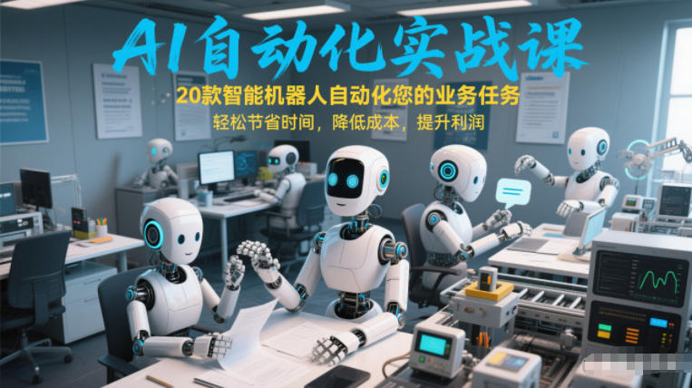 AI自动化实战课：20款智能机器人自动化您的业务任务，轻松节省时间，降低成本，提升利润网赚项目-副业赚线-互联网创业-资源整合易创网