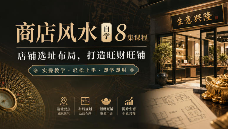 商店风水自学8集课程｜店铺选址布局，打造旺财旺铺实操教学-易创网