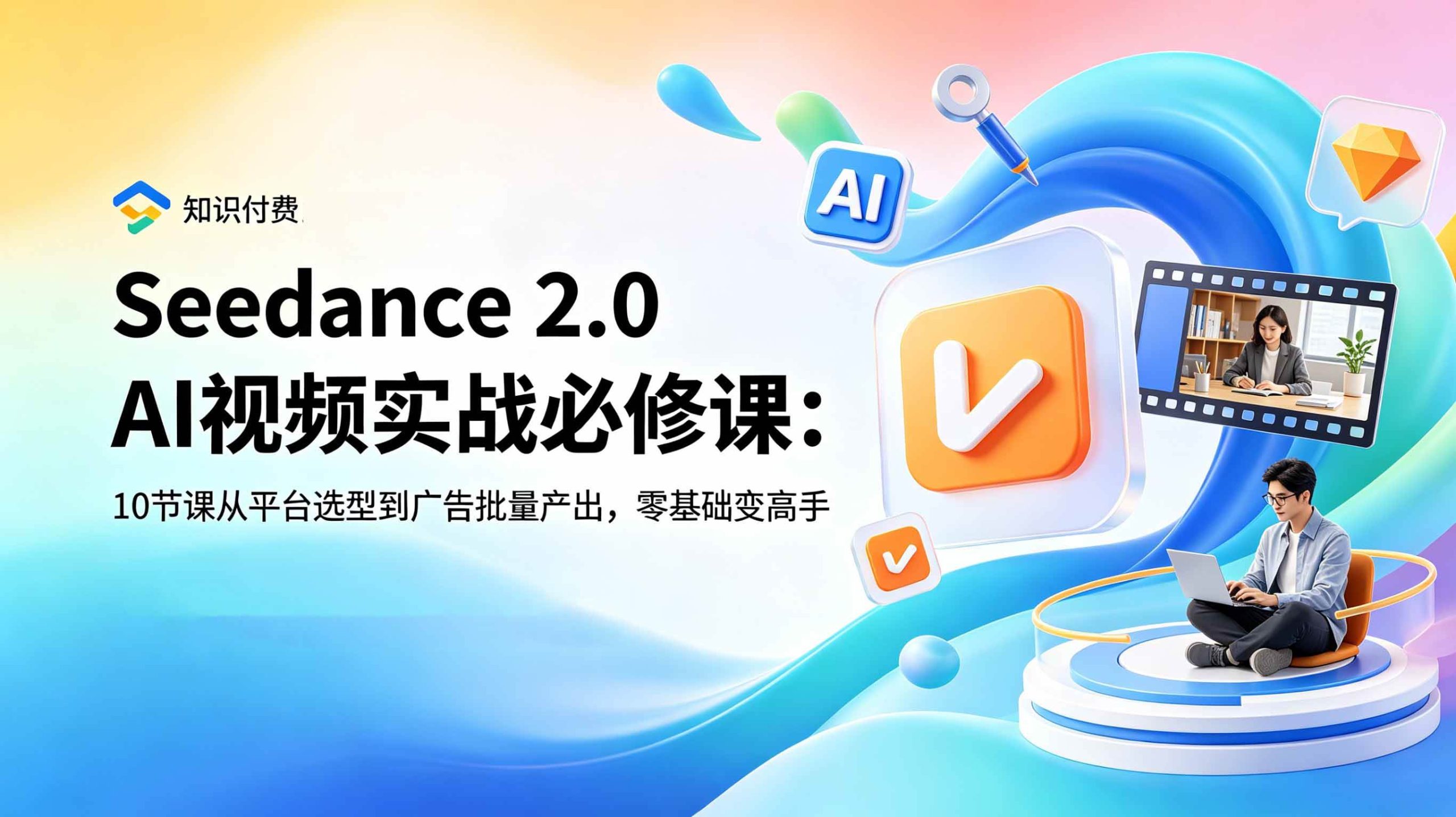（18998期）Seedance 2.0 AI视频实战必修课：10节课从平台选型到广告批量产出，零基础变高手-易创网