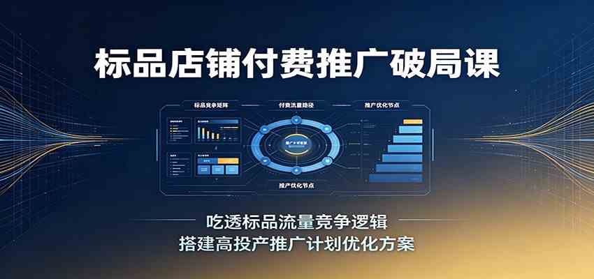 标品店铺付费推广破局课：吃透标品流量竞争逻辑，搭建高投产推广计划优化方案-易创网