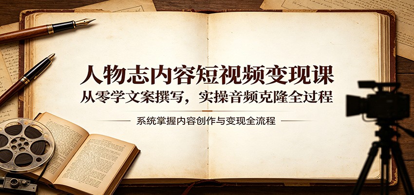 人物志内容短视频变现课：从零学文案撰写，实操音频克隆全过程-易创网