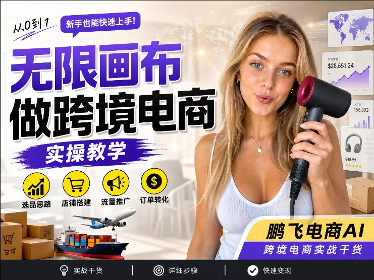【跨境电商必备】AI无线画布制作商品宣传视频，四步搞定，无线画布工作流，操作简单好上手-易创网