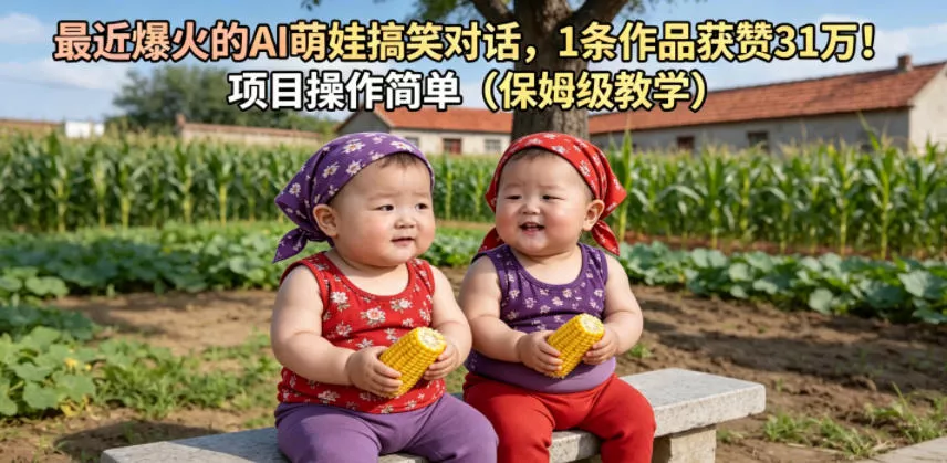 最近爆火的AI萌娃搞笑对话，1条作品获赞31W，项目操作简单(保姆级教学)-易创网