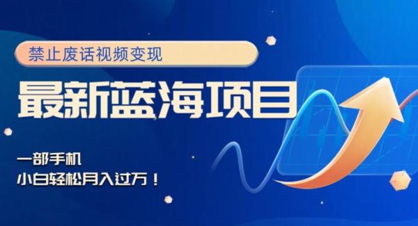 最新蓝海项目，靠禁止废话视频变现，一部手机，小白轻松月入过万！-易创网
