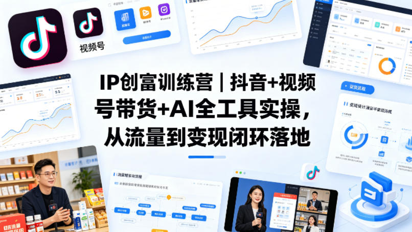 IP创富训练营｜抖音+视频号带货+AI全工具实操，从流量到变现闭环落地-易创网