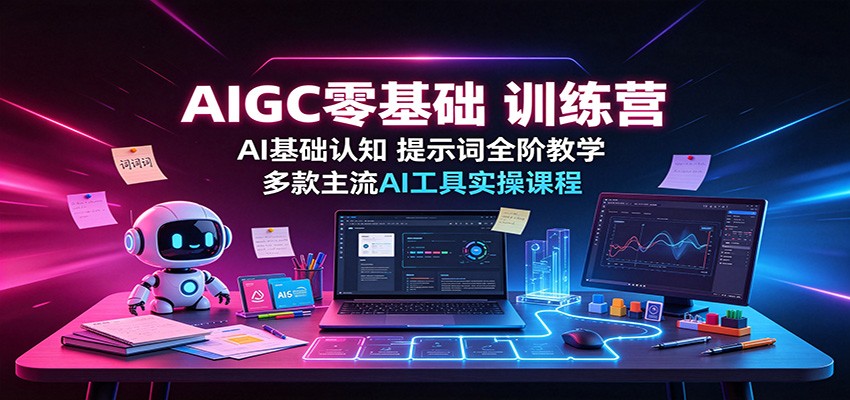 AIGC零基础训练营：AI基础认知，提示词全阶教学，多款主流AI工具实操课程-易创网