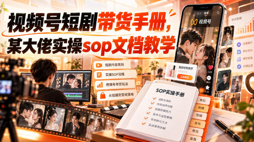 视频号短剧带货手册，某大佬实操sop文档教学-易创网