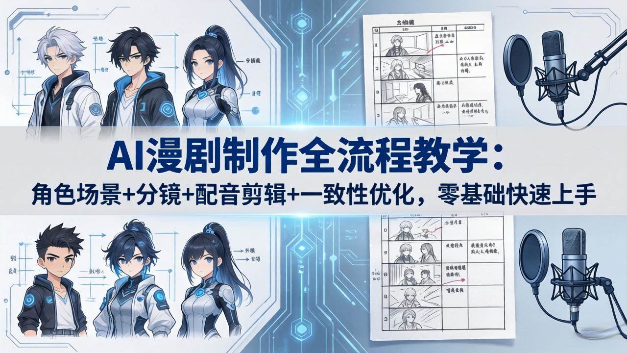 （18090期）AI漫剧制作全流程教学：角色场景+分镜+配音剪辑+一致性优化，零基础快速上手-易创网