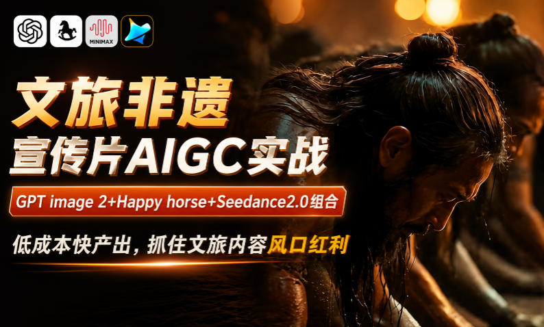 文旅非遗宣传片AIGC实战，GPT image 2+Happy horse+Seedance2.0组合，低成本快产出，抓住文旅内容风口红利-易创网