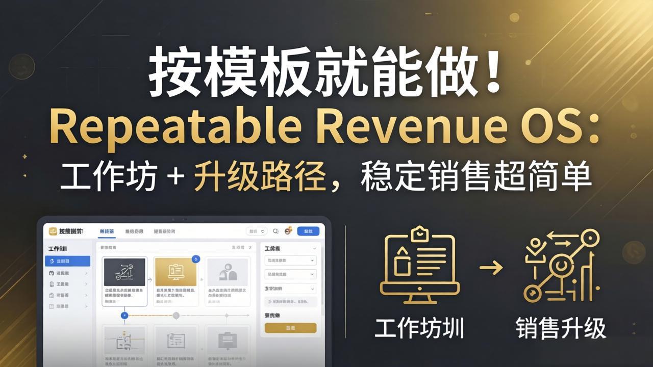 按模板就能做！Repeatable Revenue OS：工作坊 + 升级路径，稳定销售超简单-易创网