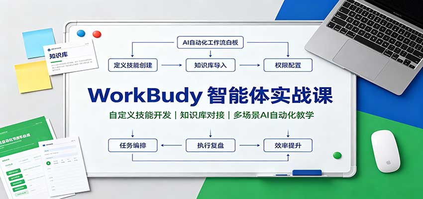 WorkBuddy智能体实战课：自定义技能开发，知识库对接，多场景AI自动化教学-易创网