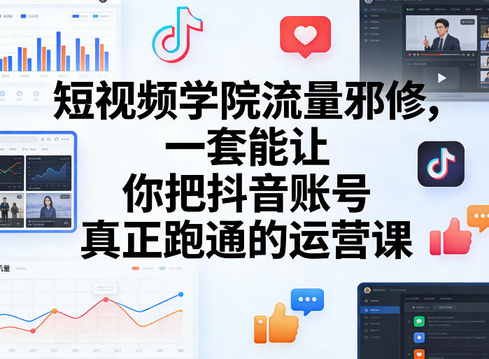 短视频学院流量邪修，一套能让你把抖音账号真正跑通的运营课-易创网