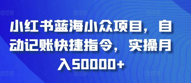 小红书蓝海小众项目，自动记账快捷指令，实操月入50000+【揭秘】网赚项目-副业赚线-互联网创业-资源整合易创网