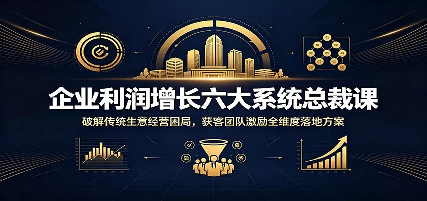 企业利润增长六大系统总裁课：破解传统生意经营困局，获客团队激励全维度落地方案-易创网