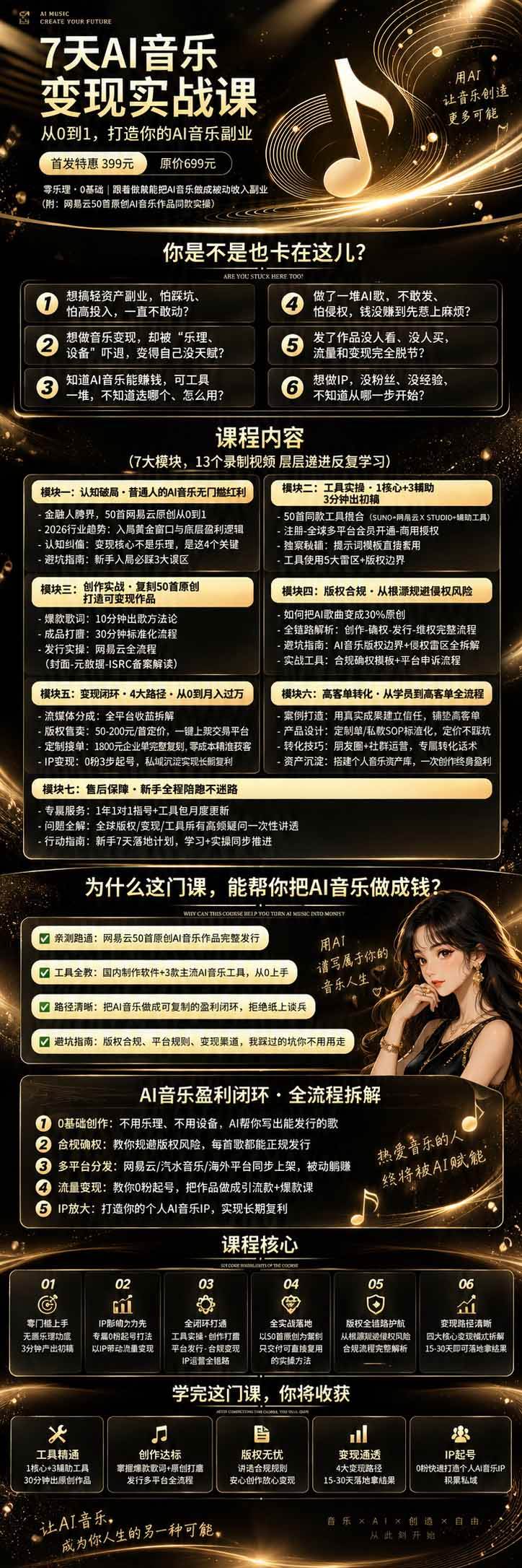 （20442期）AI音乐创作变现营：零乐理掌握工具、歌词、人声、版权、发行及0粉起号变现，50—200元/首+月收益10000+-易创网