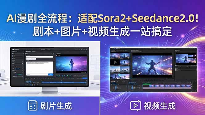 AI漫剧全流程：适配Sora2+Seedance2.0！剧本+图片+视频生成一站搞定-易创网