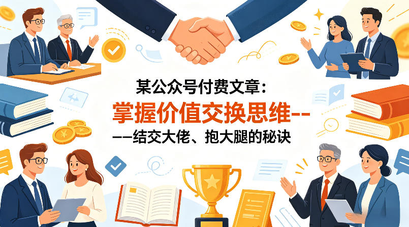 某公众号付费文章：掌握价值交换思维—-结交大佬、抱大腿的秘诀-易创网