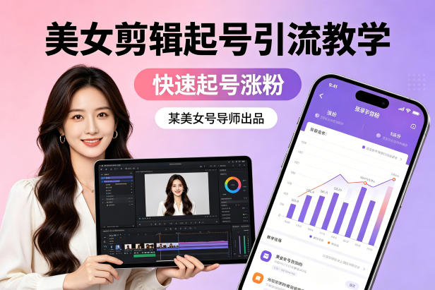 某美女号导师出品：美女剪辑起号引流教学，快速起号涨粉-易创网