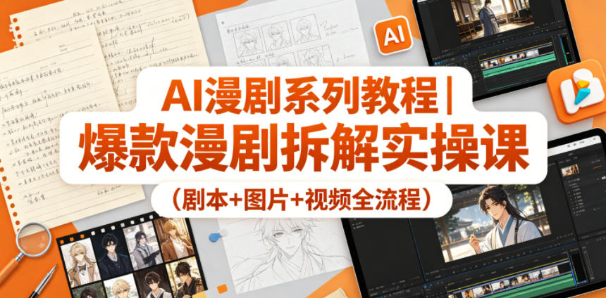 AI漫剧系列教程｜爆款漫剧拆解实操课（剧本+图片+视频全流程）-易创网