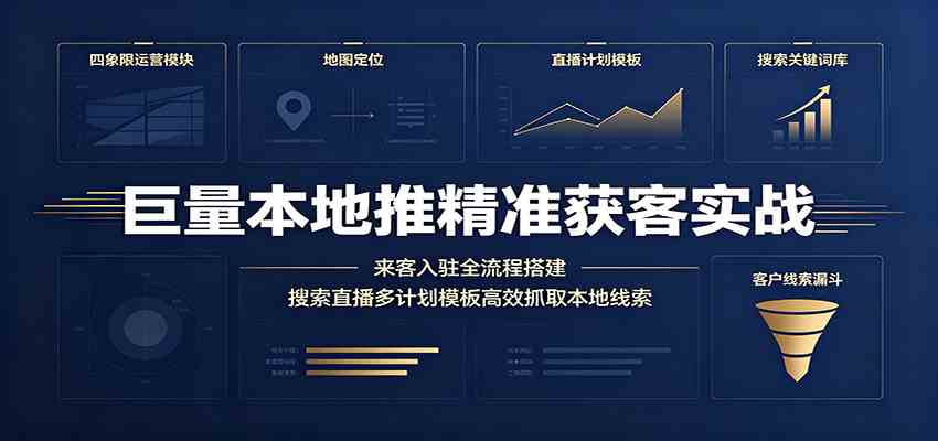 巨量本地推精准获客实战：来客入驻全流程搭建，搜索直播多计划模板高效抓取本地线索-易创网