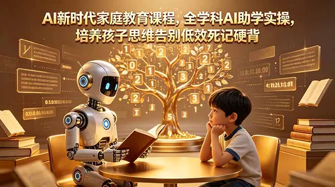 AI新时代家庭教育课程，全学科AI助学实操，培养孩子思维告别低效死记硬背-易创网