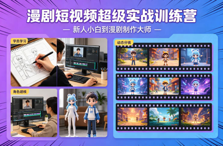 漫剧短视频超级实战训练营，新人小白到漫剧制作大师-易创网