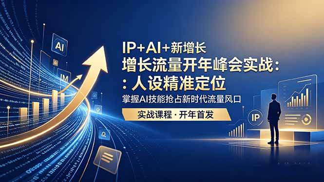 （18530期） IP+AI+新增长 流量开年 峰会实战：人设精准定位 掌握AI技能抢占新时代流量风口-易创网