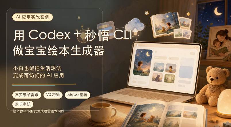 （19415期）AI应用实战案例，用Codex+秒悟CLl做宝宝绘本生成器，小白也能把生活想法变成可访问的AI应用-易创网