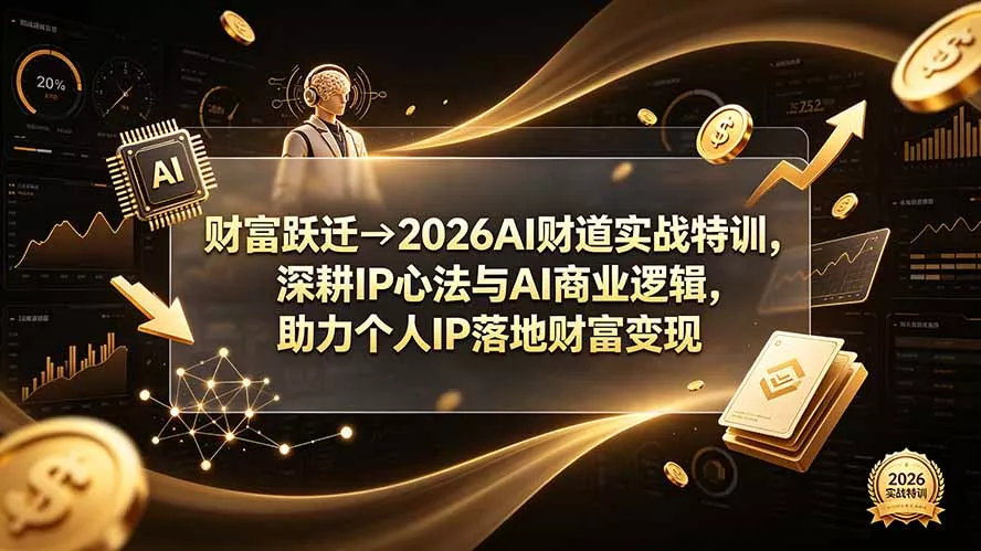 财富跃迁→2026AI财道实战特训，深耕IP心法与AI商业逻辑，助力个人IP落地财富变现-易创网