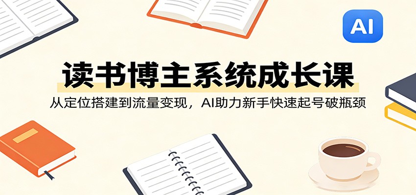 读书博主系统成长课：从定位搭建到流量变现，AI助力新手快速起号破瓶颈-易创网