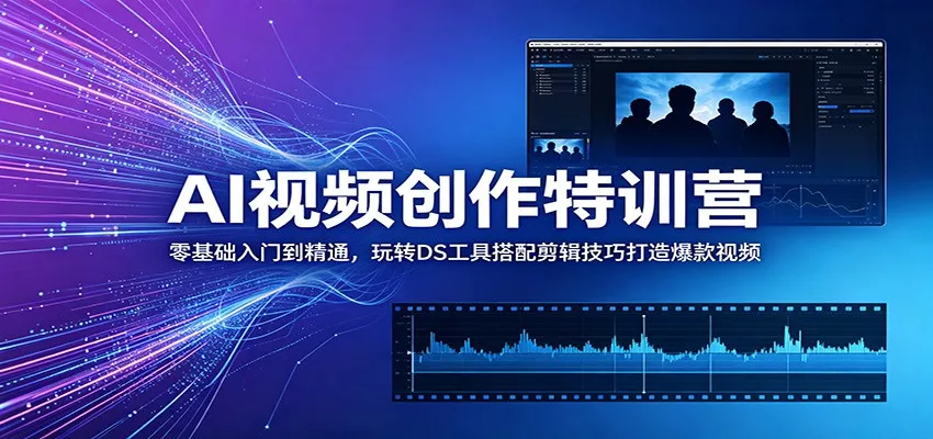 AI视频创作特训营：零基础入门到精通，玩转DS工具搭配剪辑技巧打造爆款视频-易创网