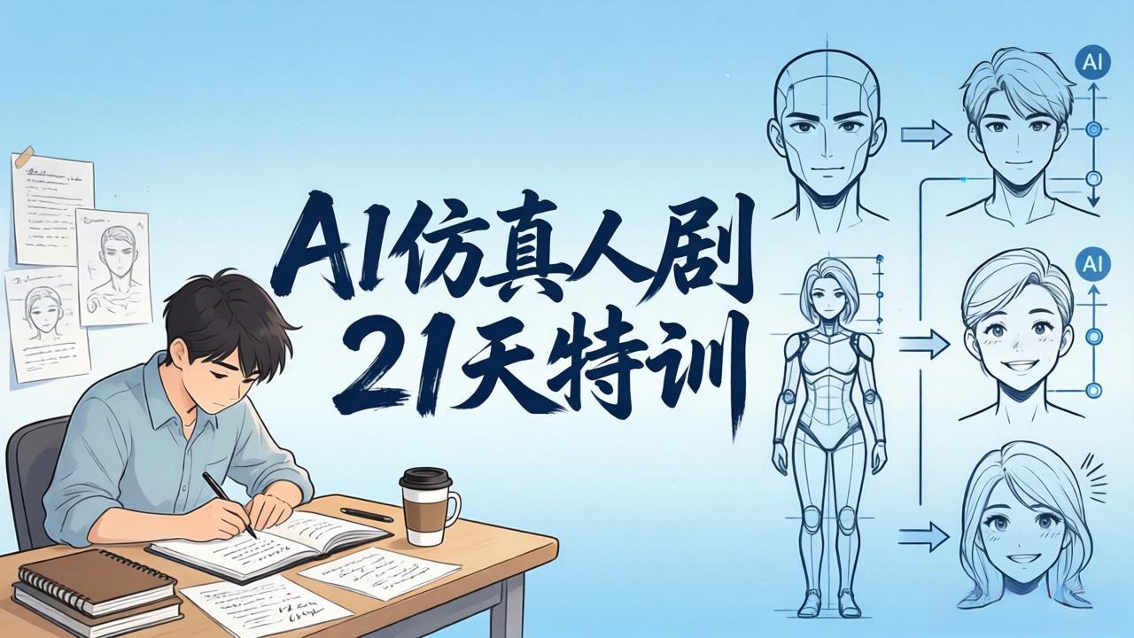 AI仿真人剧21天特训-更新：从剧本到成片全流程实战，掌握角色一致性与变现方法-易创网