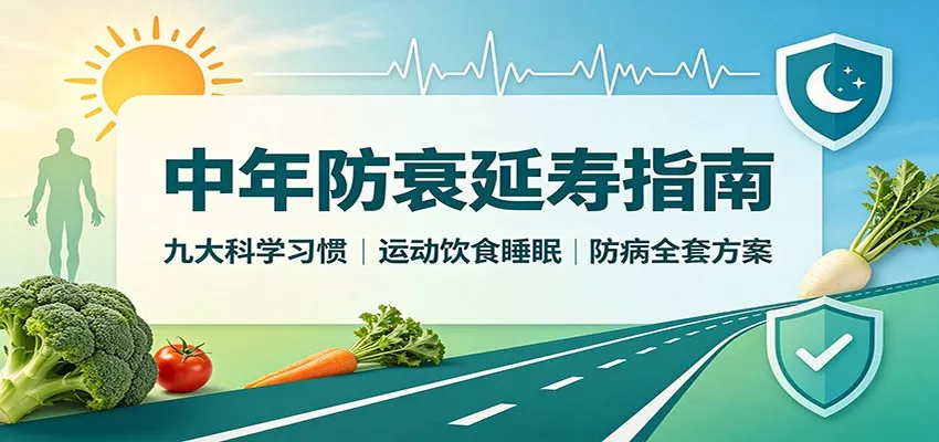 中年防衰延寿指南：九大科学习惯，运动饮食睡眠防病全套方案-易创网