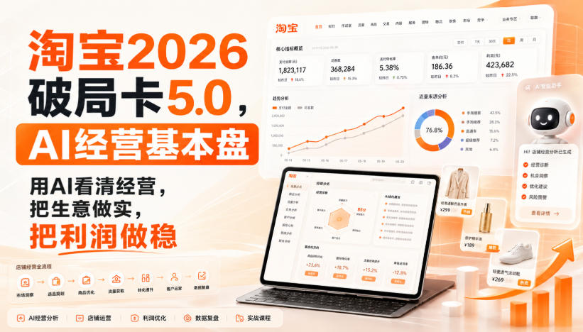 智篆商业-淘宝2026破局卡5.0，AI经营基本盘，用AI看清经营，把生意做实，把利润做稳-易创网