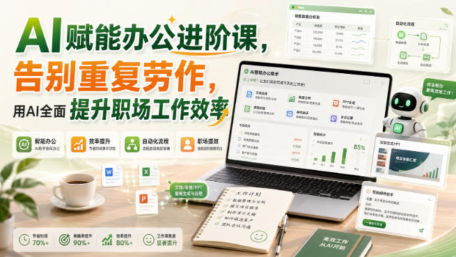 AI赋能办公进阶课，告别重复劳作，用AI全面提升职场工作效率-易创网
