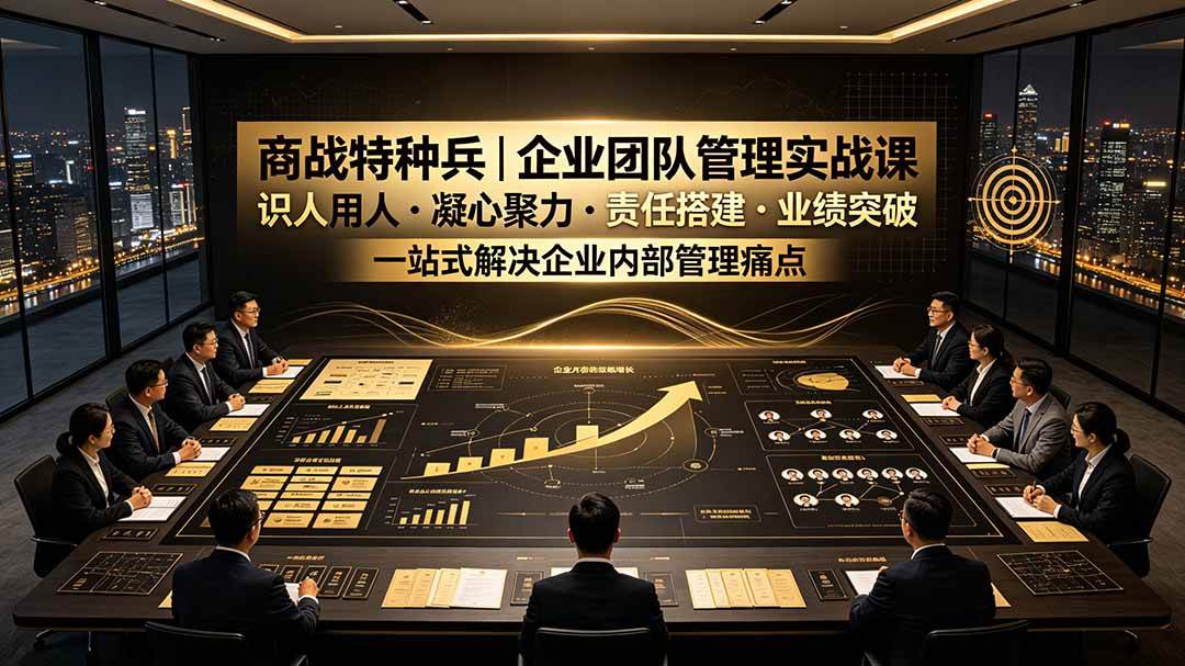 （19534期）商战特种兵｜企业团队管理实战课：识人用人｜凝心聚力｜责任搭建｜业绩突破，一站式解决企业内部管理痛点-易创网