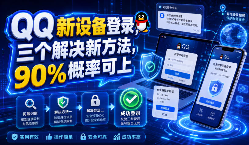 QQ新设备登录，三个解决新方法，90%概率可上-易创网