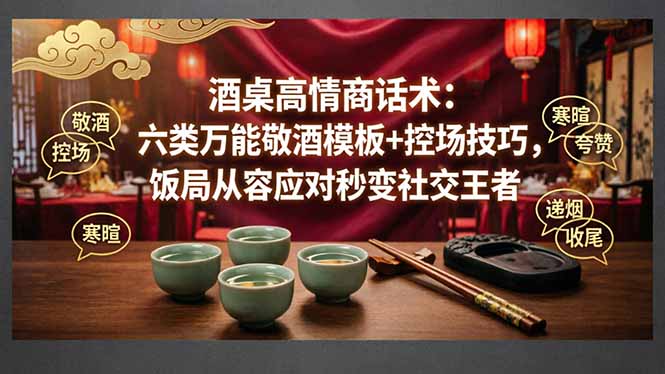 付费文章：酒桌高情商话术：六类万能敬酒模板+控场技巧，饭局从容应对秒变社交王者-易创网